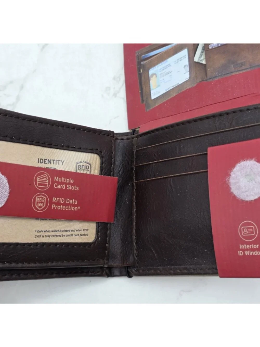 Levi's Men Wallet Brown Leather RFID Protection Extra Capacity Bifold Travel NEW